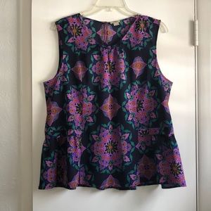 J. Crew Paisley Floral Peplum Blouse